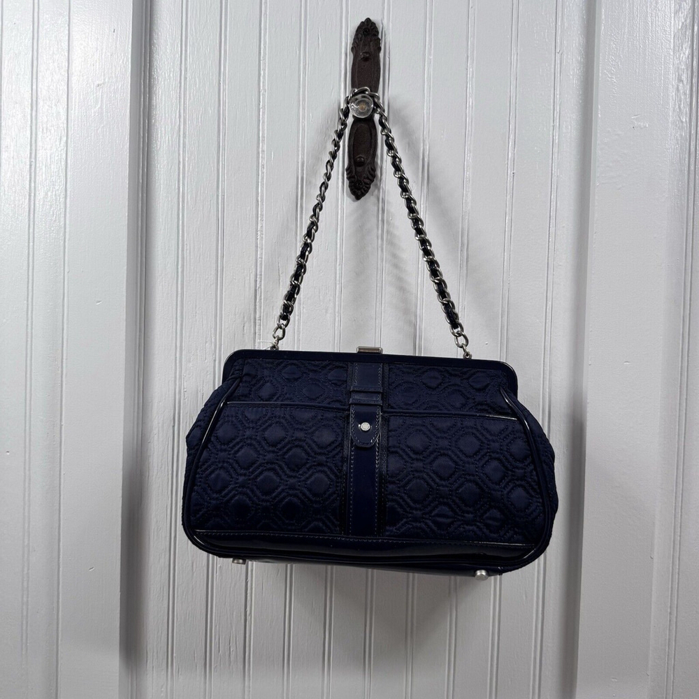 Vintage chic Vera Bradley Navy Quilted Chain Link Handbag  Excellent Condition